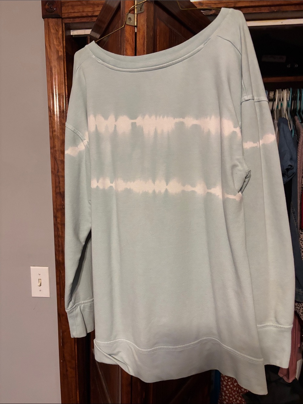 Isabel Maternity by Ingrid & Isabel Light Aqua Tie-Dye Maternity Sweatshirt